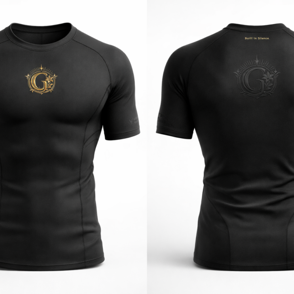 GAFAVE “Built In Silence” Compression Shirt – Black/Gold Signature